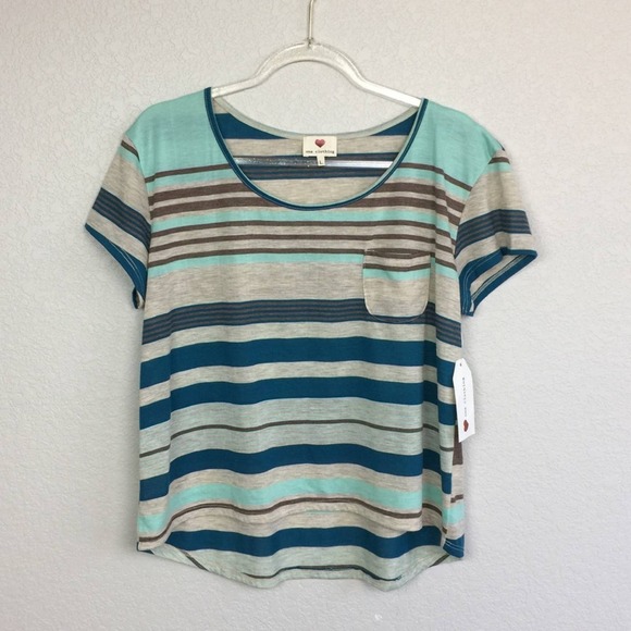BNWT! ONE CLOTHING Striped Crop Top Size L - Picture 1 of 5
